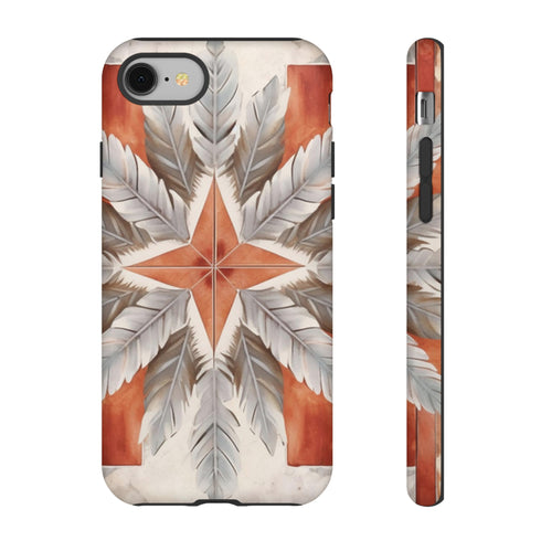 Silver Feather Compass - Impact Resistant Phone Case